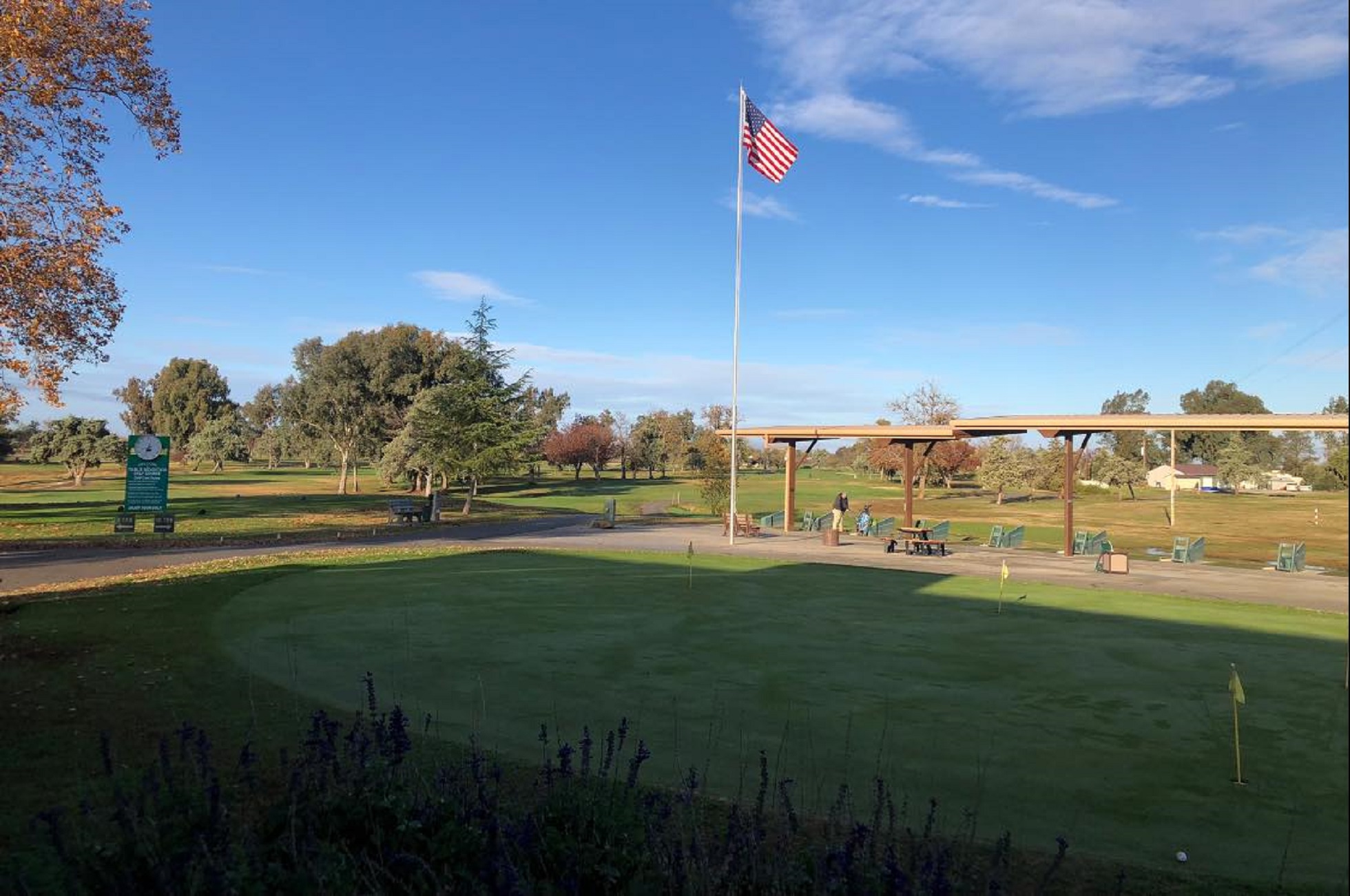 Large Flag on golf course