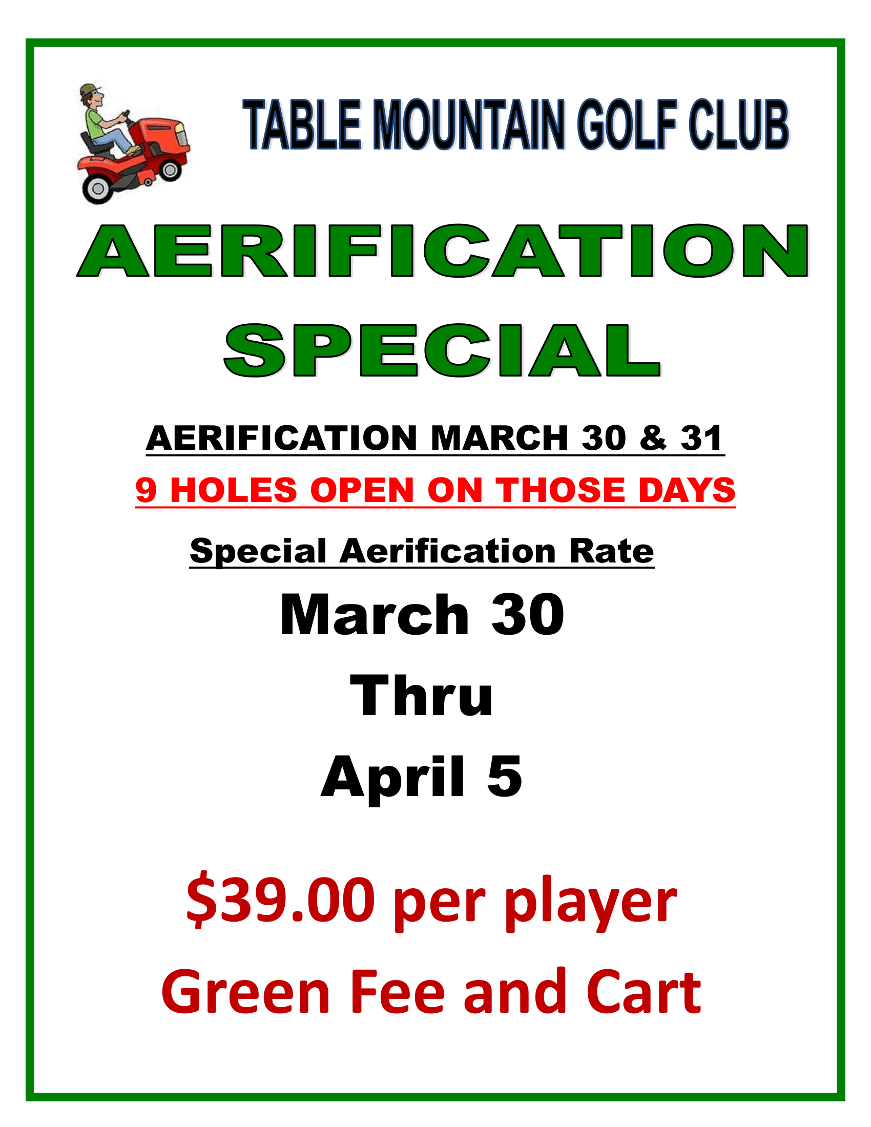 AERIFICATIONSPECIAL SPRING 2026